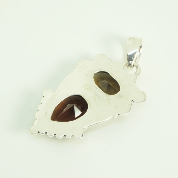 Sterling Silver .925 Smokey Topaz Pendant - Picture 4 of 5